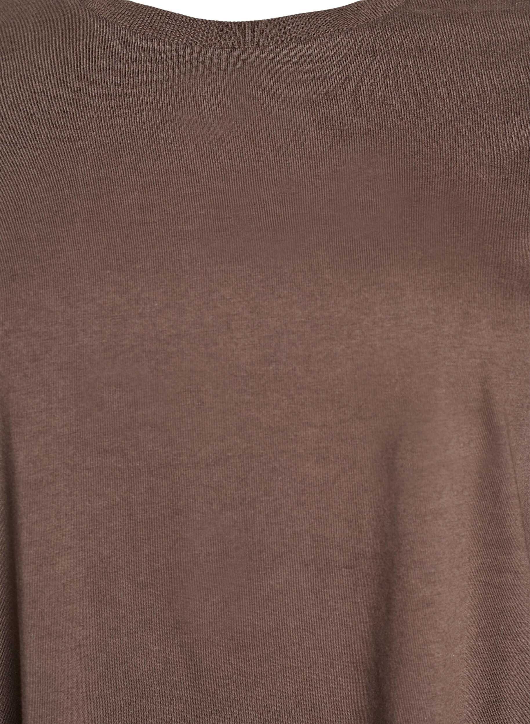 Zizzi Bawelniana sukienka t-shirtowa do kolan, Brązowy, Packshot image number 2