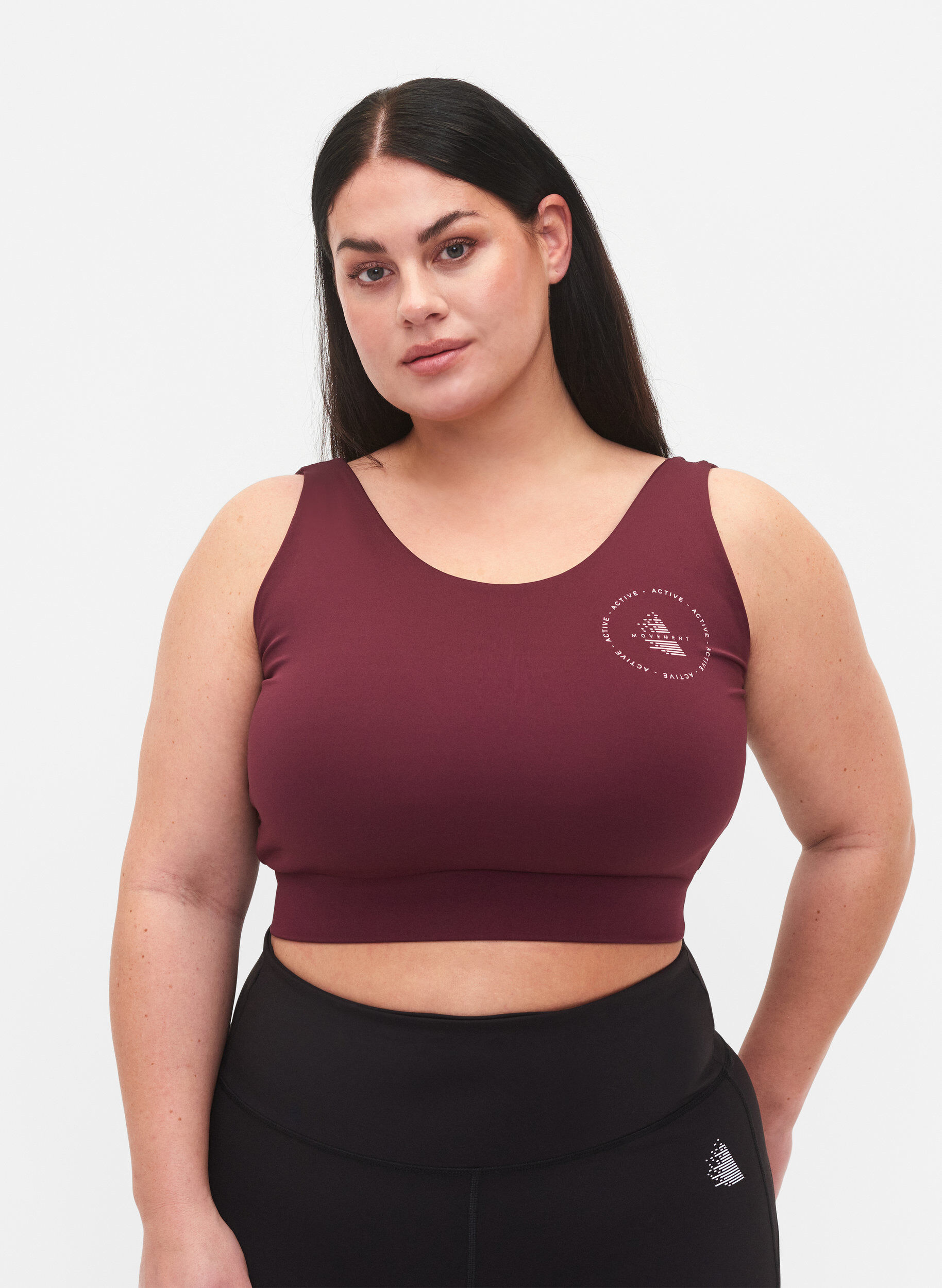 Zizzi CORE, MID SUPPORT SPORTS BRA - Biustonosz sportowy, Fig, Model image number 0