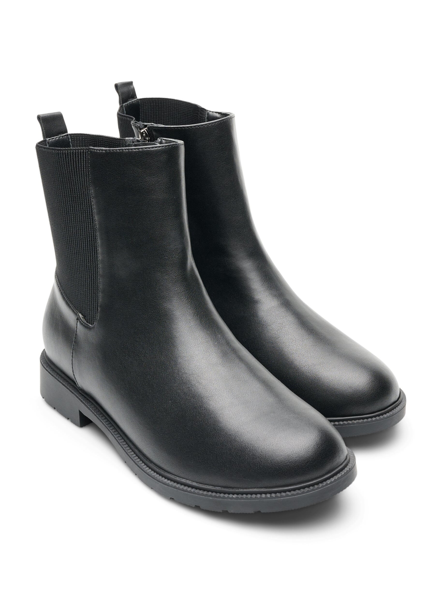 ZizziRecznie robione buty Chelsea ze sk&oacute;ry z elastycznym panelem, Czarne, Packshot image number 1