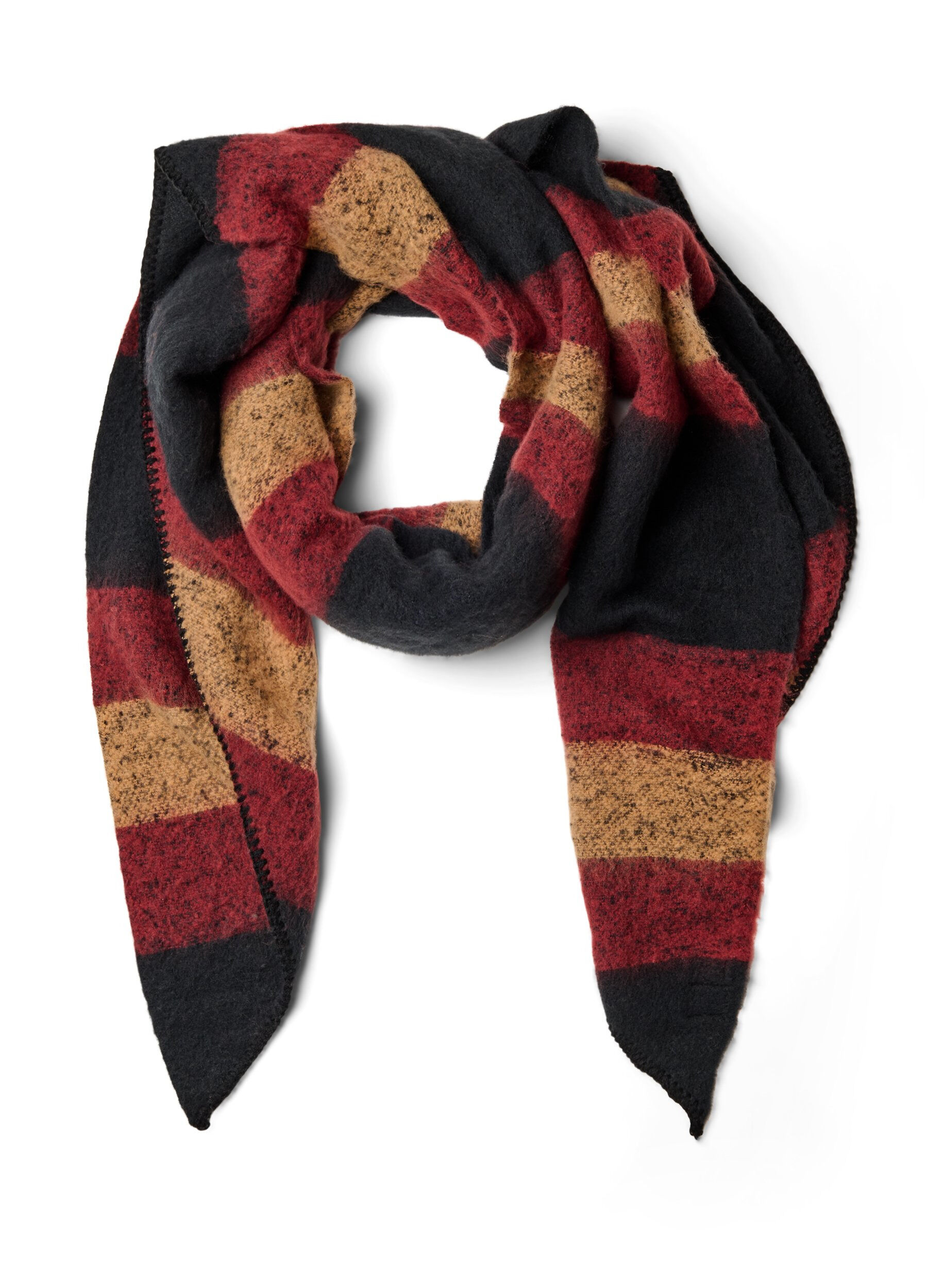 Miekki szalik ze wzorem w cieplych kolorach