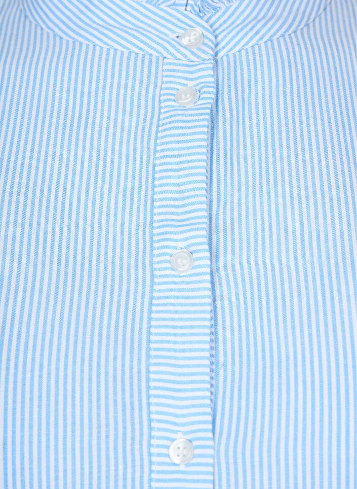 Bluzka koszulowa z kolnierzykiem z falbanami i szydelkowym paskiem, Marina W. Stripe, Packshot image number 2