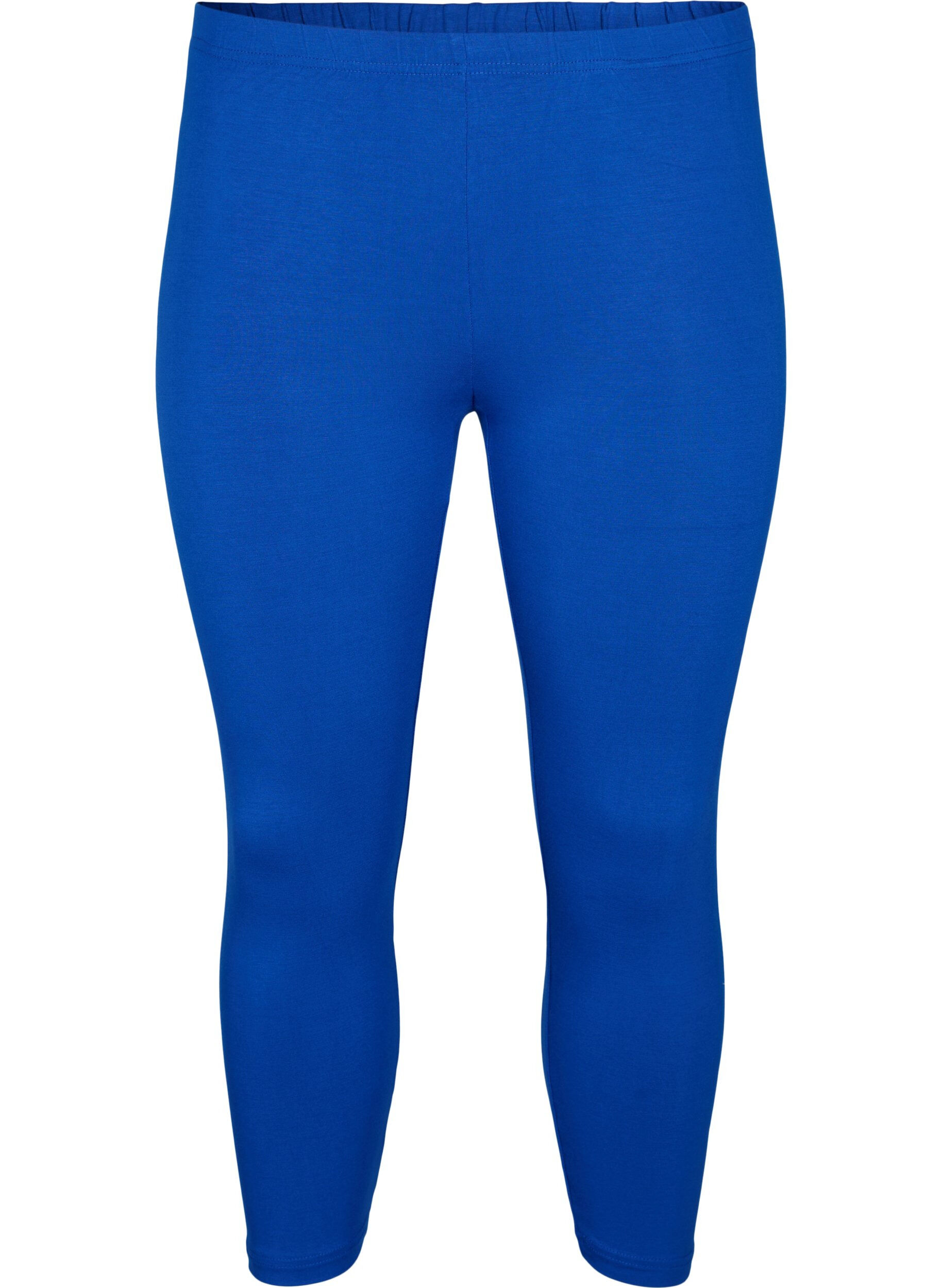 Zizzi3/4-length wiskozowe legginsy w stylu basic, Niebieskie, Packshot image number 0