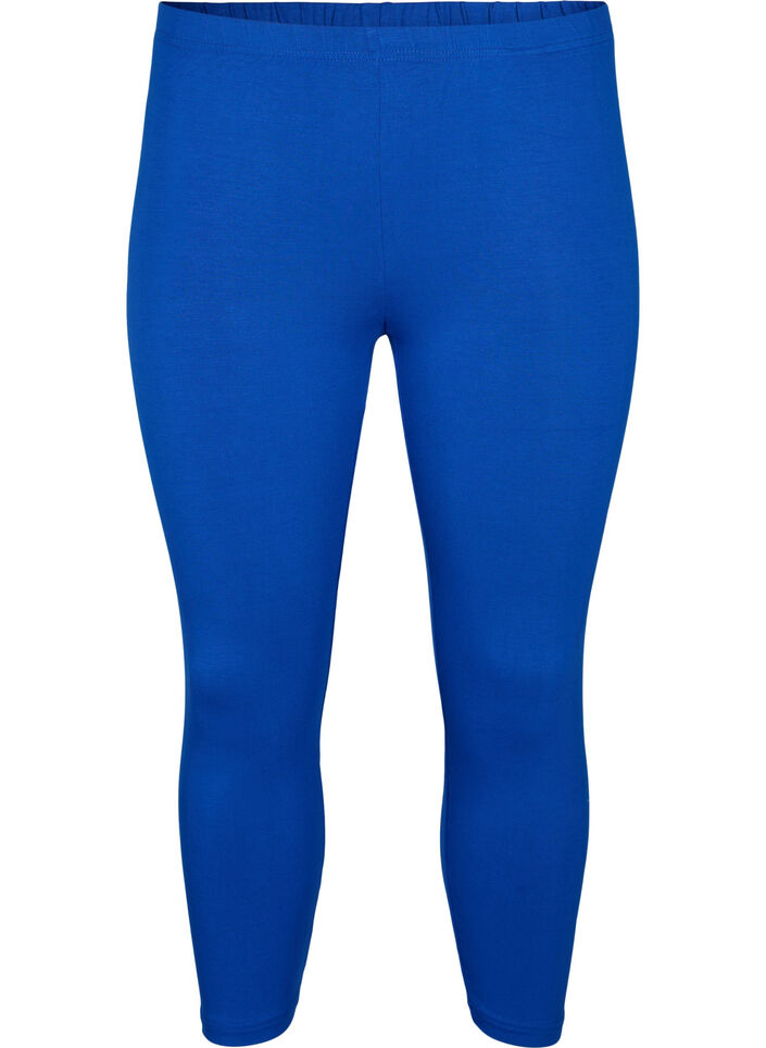 3/4-length wiskozowe legginsy w stylu basic, Niebieskie, Packshot image number 0
