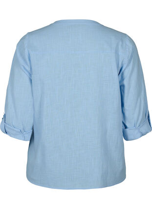 Bawelniana koszulowa bluzka z dekoltem w szpic, Serenity, Packshot image number 1