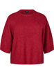 Prazkowany sweter z rekawami 3/4, Czerwony, Packshot image number 0