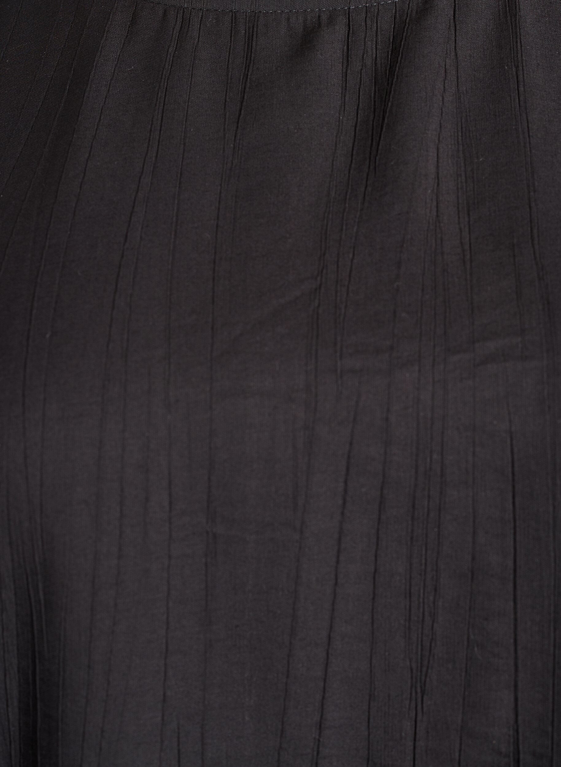 Zizzi Bluzka z wiskozy z rekawami 3/4 i efektem balonowym, Czarne, Packshot image number 2