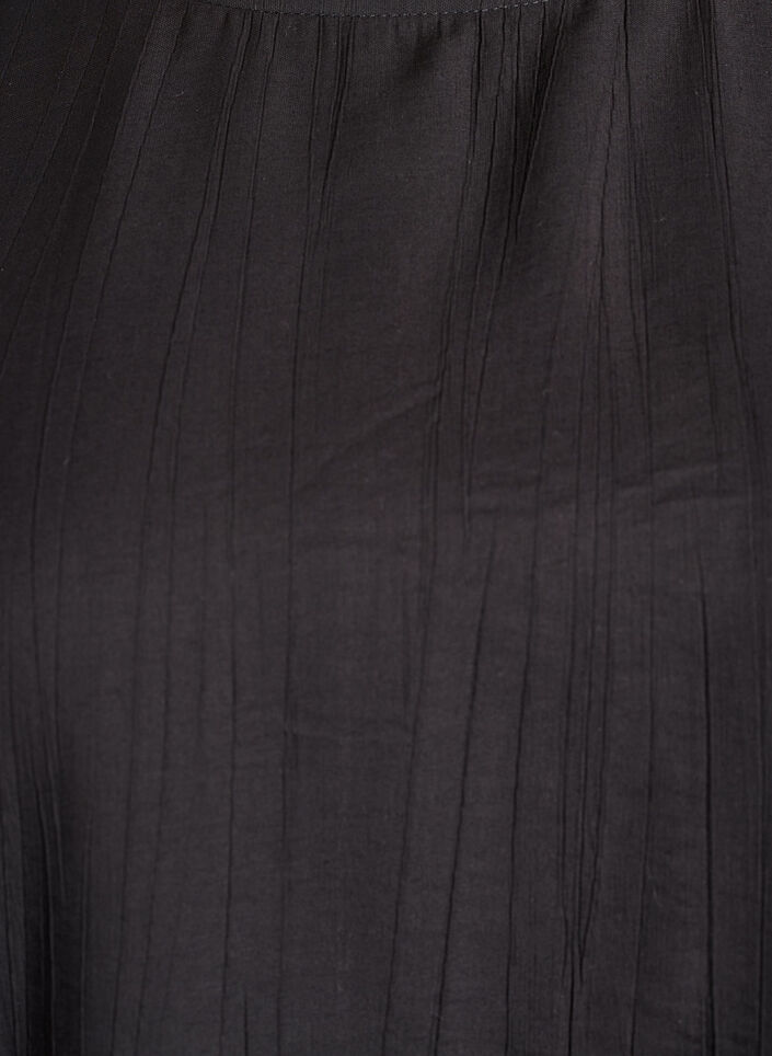 Bluzka z wiskozy z rekawami 3/4 i efektem balonowym, Czarne, Packshot image number 2