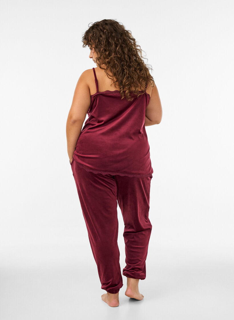 Luzne spodnie welurowe, Czerwony, Model image number 2