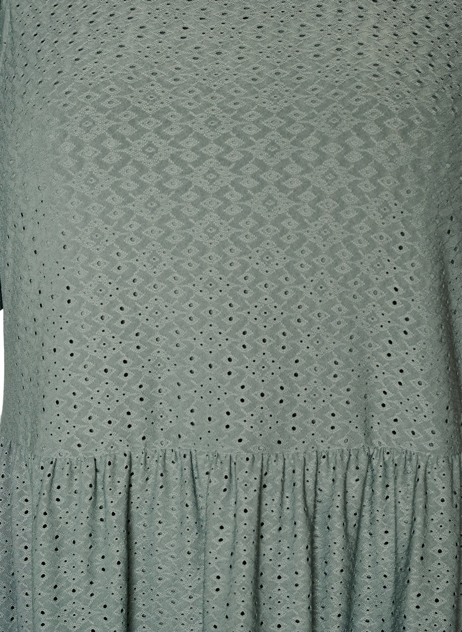 ZizziKr&oacute;tka sukienka z koronkowym motywem i kaskadowa sp&oacute;dnica, Zielony, Packshot image number 2