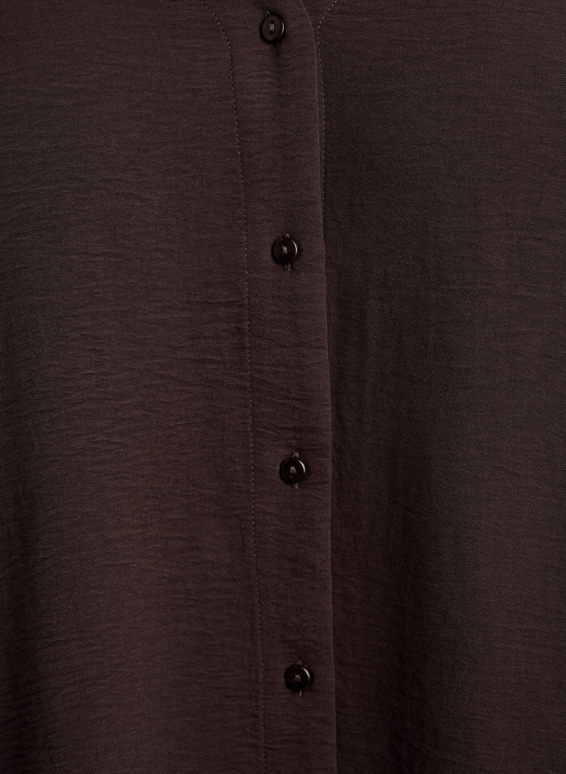 Zizzi Shirt blouse with V-neck and 3/4 sleeves, Brown, Packshot image number 2