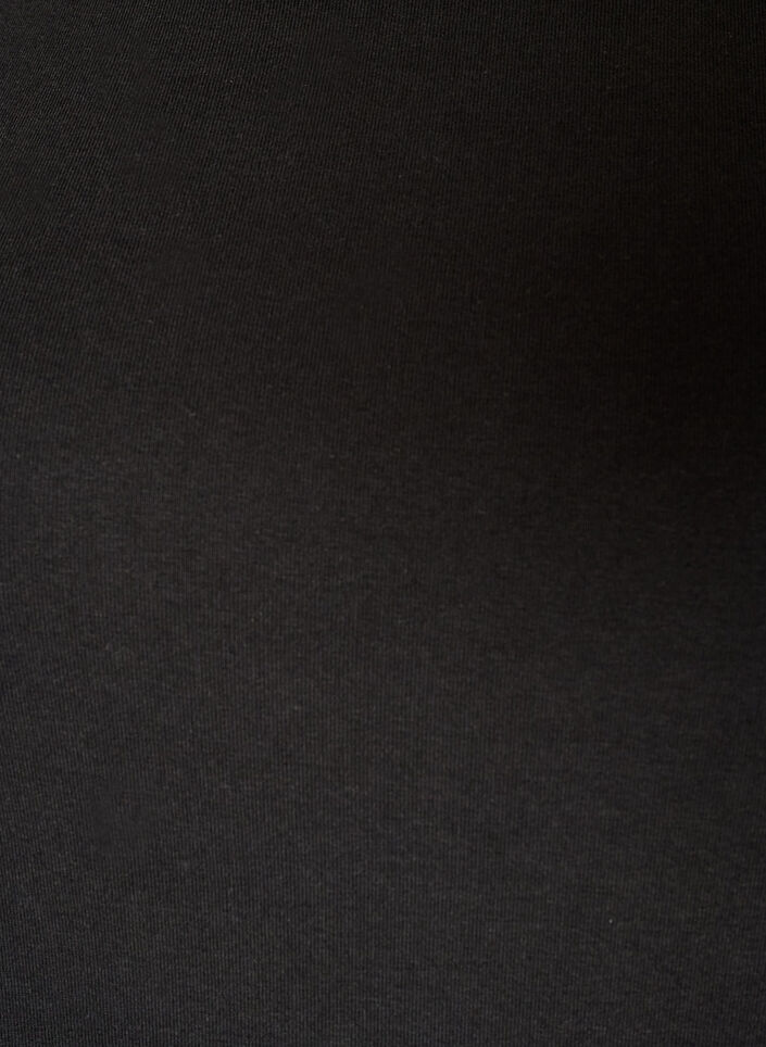 Basicowy T-shirt z dekoltem w l&oacute;dke i rekawami 3/4, Czarne, Packshot image number 2