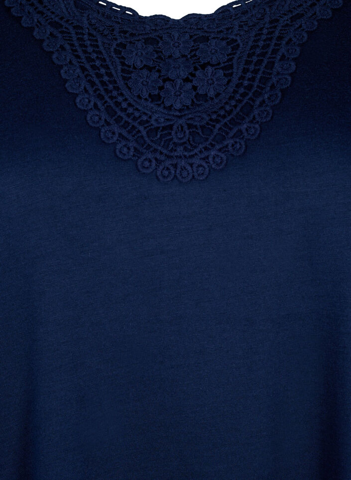 Top bez rekawów z koronka, Navy Blazer, Packshot image number 2