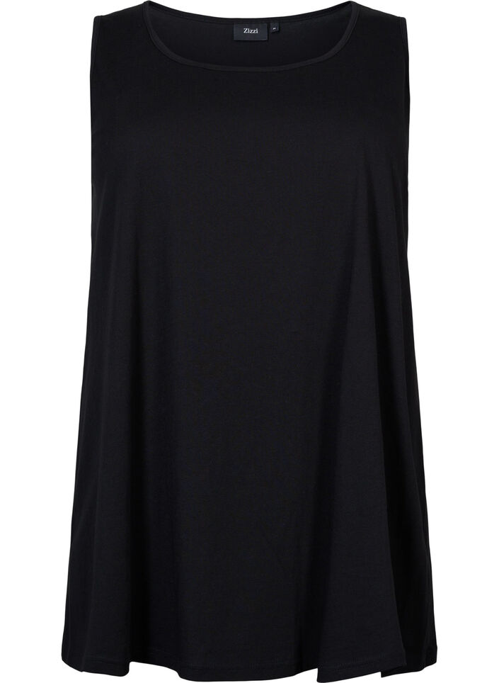 Bawelniany top o&nbsp;rozszerzanym fasonie, Czarne, Packshot image number 0