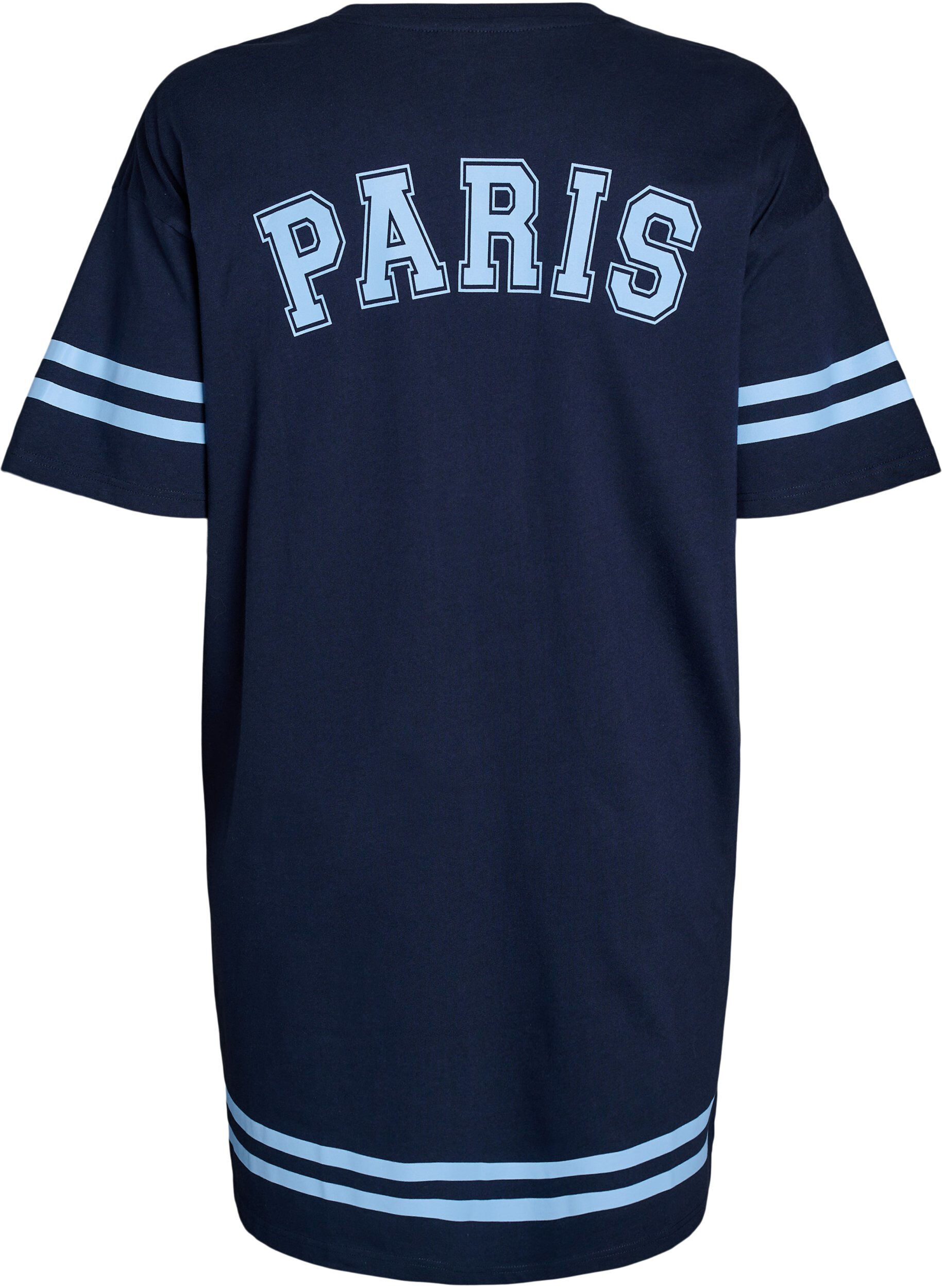 Zizzi Short T-shirt dress with sporty details, Blue, Packshot image number 1