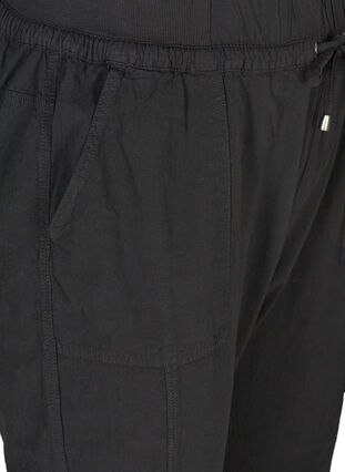 Luzne, bawelniane spodnie bojówki, Black, Packshot image number 2