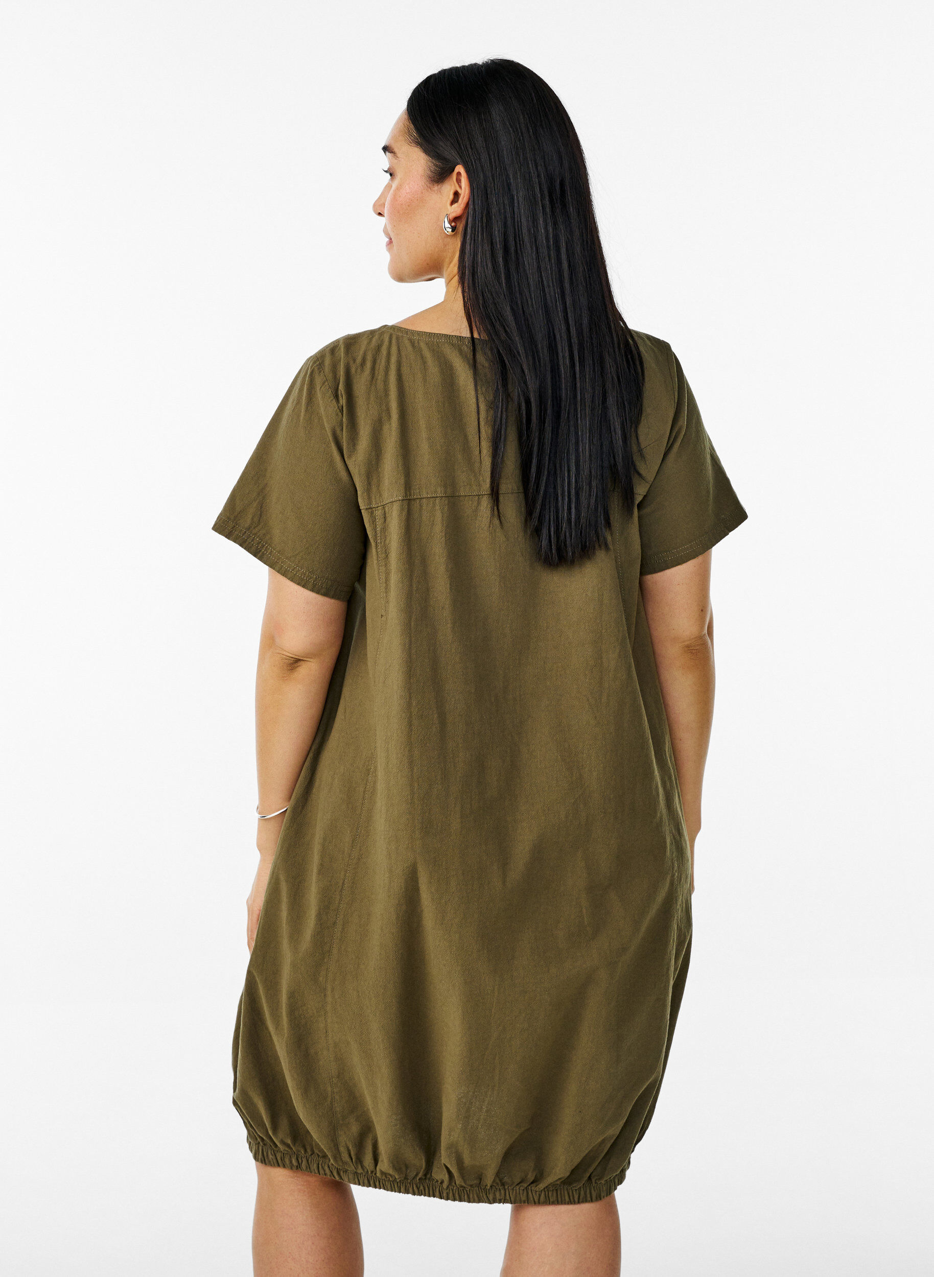 ZizziBawelniana sukienka z kr&oacute;tkim rekawem, Zielony, Model image number 2