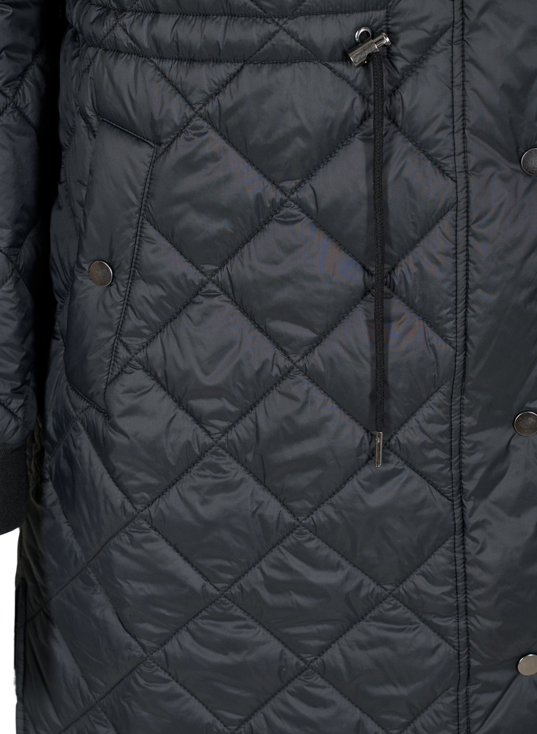 Zizzi Quilted lightweight jacket with hood, Black, Packshot image number 3
