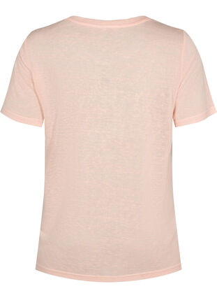 Koszulka z cwiekami i okraglym dekoltem, Pale Blush, Packshot image number 1