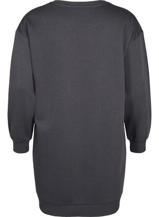 Sukienka dresowa z haftowanymi detalami, Dark Grey, Packshot image number 1