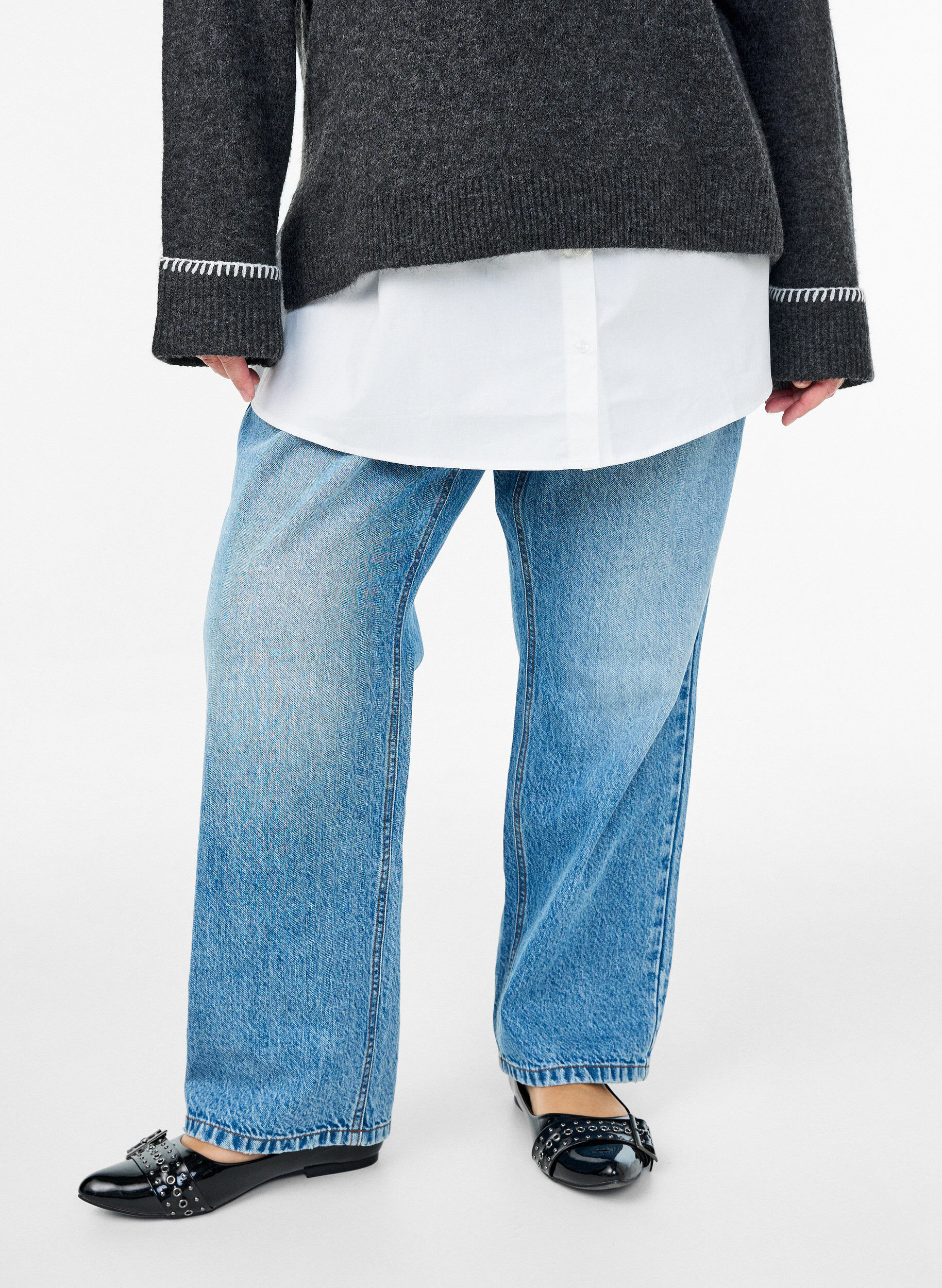 Przedluzacz koszuli wykonany w 100 % z bawelny, Biały, Model