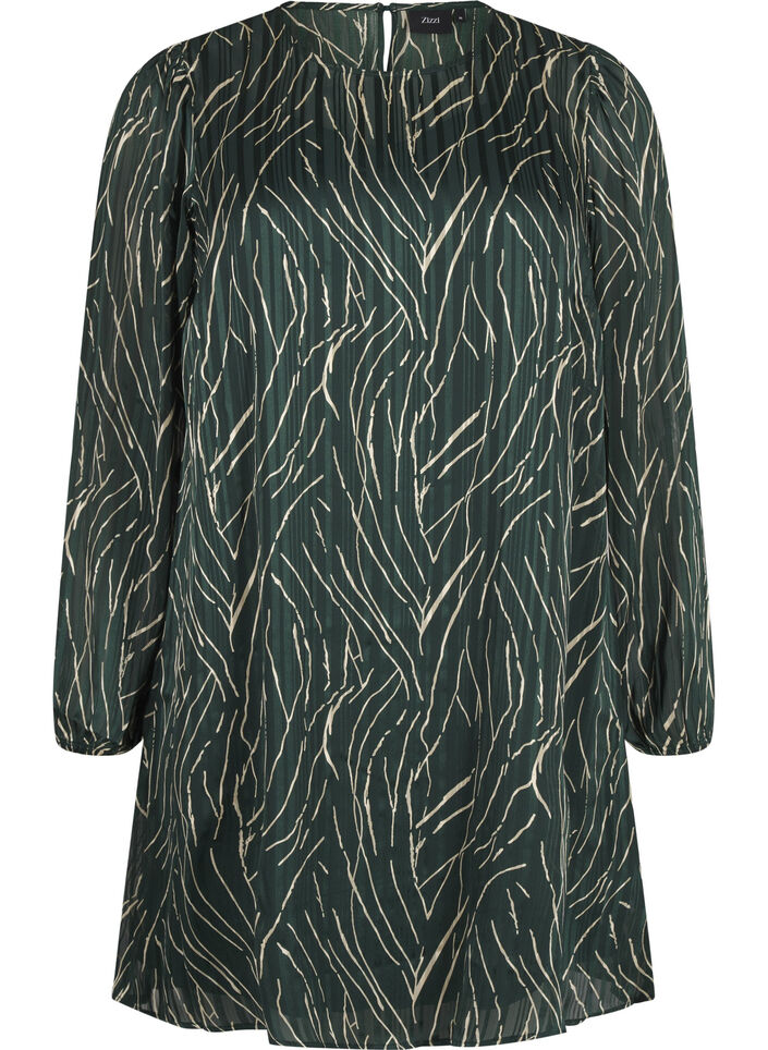 Krótka sukienka z nadrukiem i okraglym dekoltem, Scarab Safari AOP, Packshot image number 0