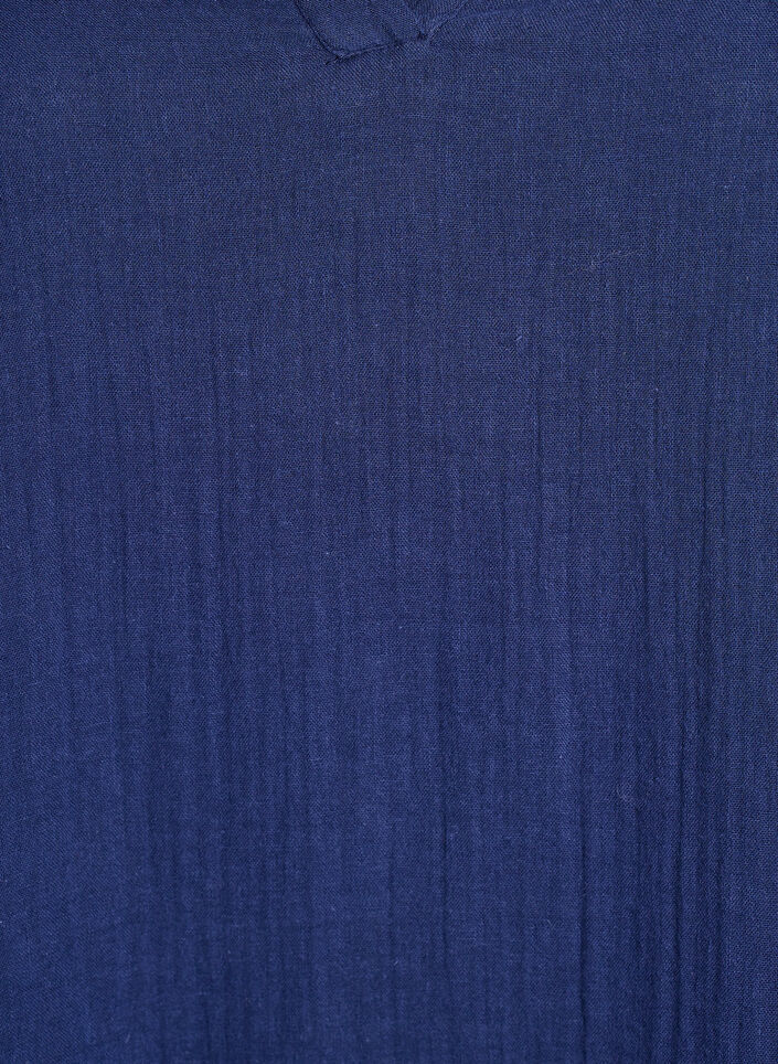 Kr&oacute;tka sukienka o linii A z bawelnianego muslinu, Niebieskie, Packshot image number 2