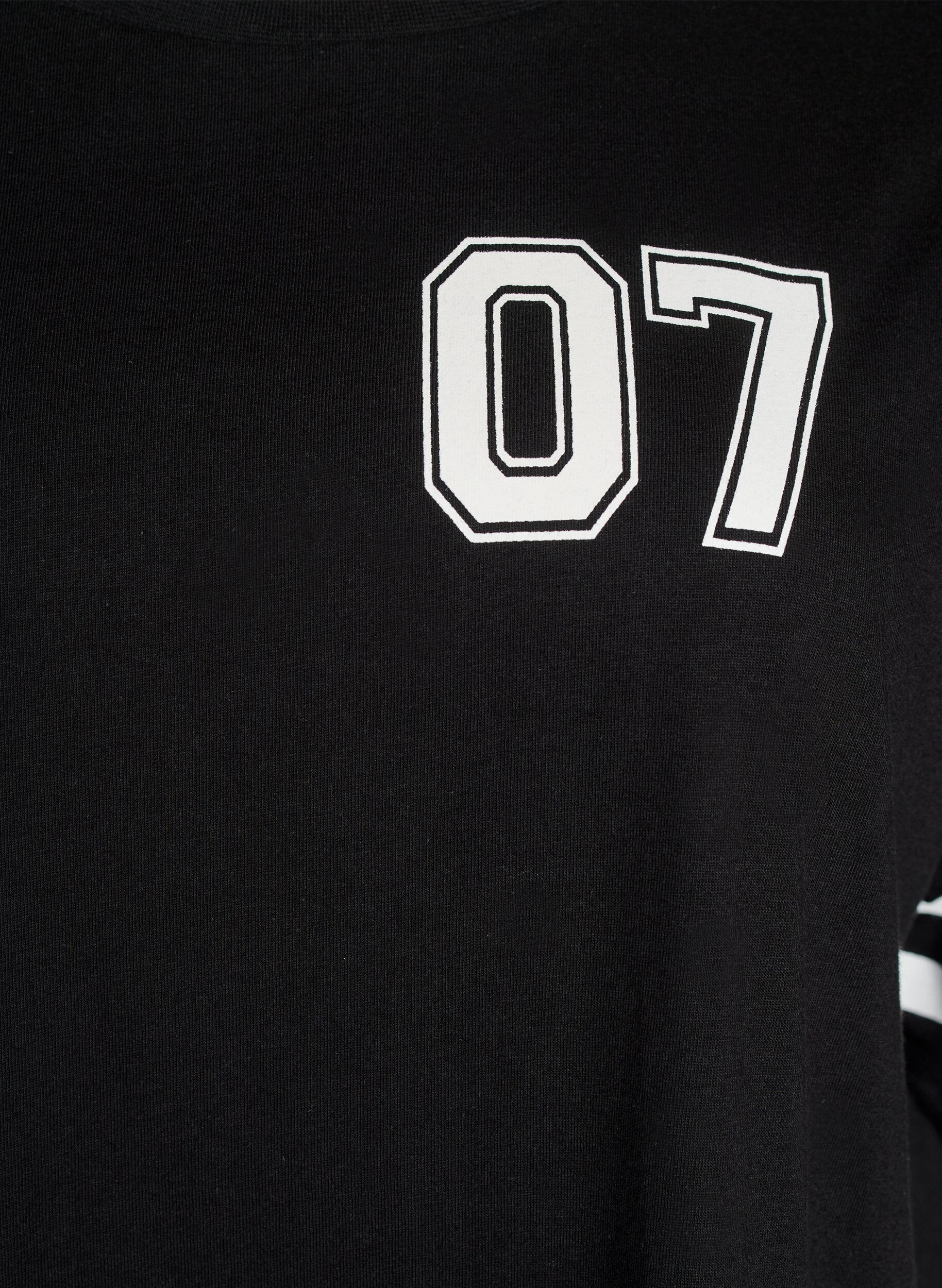 Zizzi Kr&oacute;tka sukienka koszulkowa ze sportowymi detalami, Czarne, Packshot image number 2