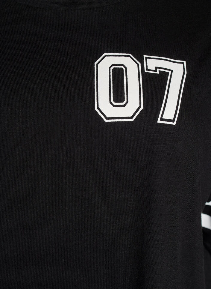 Kr&oacute;tka sukienka koszulkowa ze sportowymi detalami, Czarne, Packshot image number 2