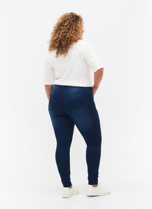 Super waskie jeansy Amy z wysokim stanem, Blue Denim, Model image number 1