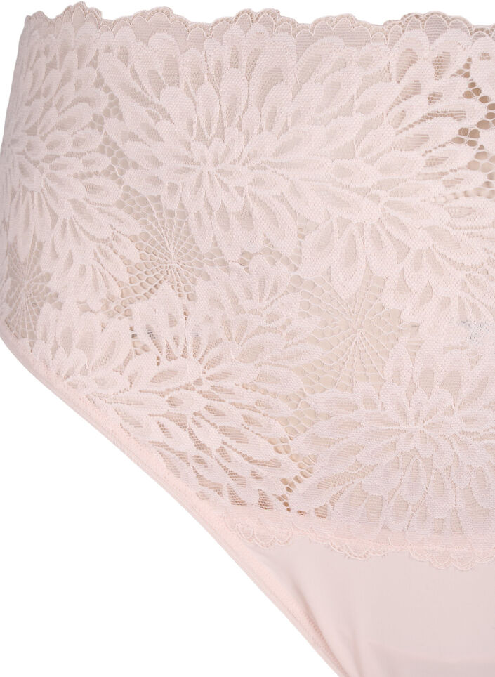 Koronkowe stringi z wysokim stanem, Peach Blush, Packshot image number 2