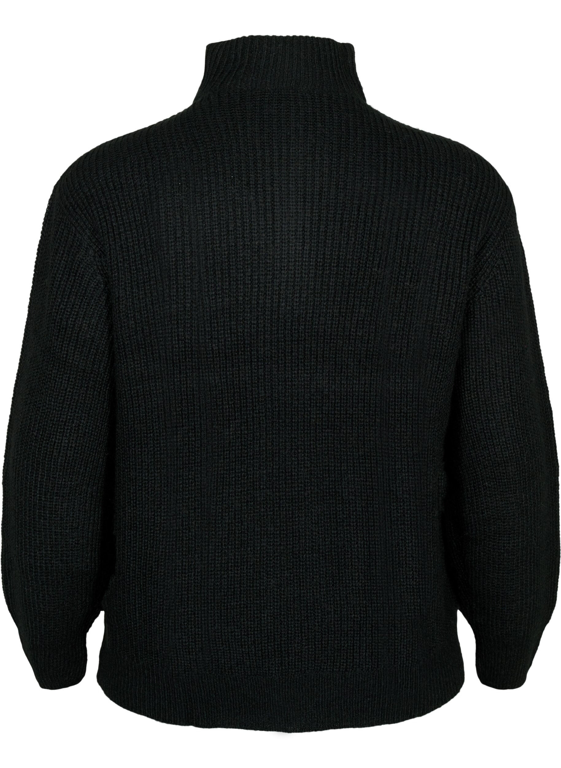 ZizziDzianinowy golf z&nbsp;zamkiem, Czarne, Packshot image number 1