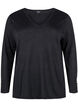 Bluzka z dzianiny wiskozowej z brokatem, Black w. DTM Lurex, Packshot image number 0