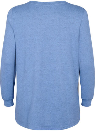 Melanzowa bluzka z guzikami, Colony Blue Melange, Packshot image number 1