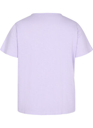 Bawelniana koszulka z koronkowa wstazka, Lavender, Packshot image number 1