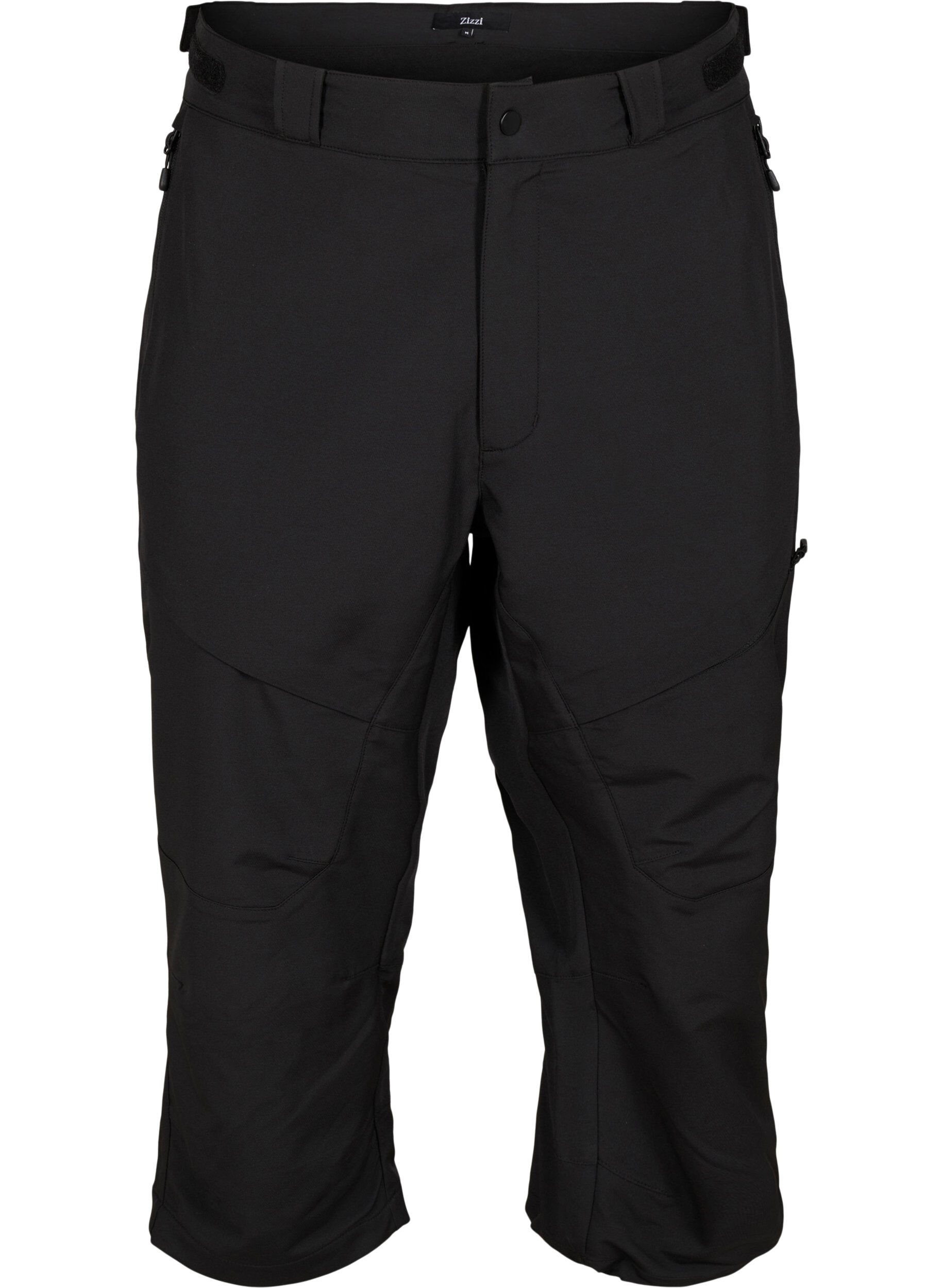 Zizzi Capri hiking shorts with pockets, Black, Packshot image number 0