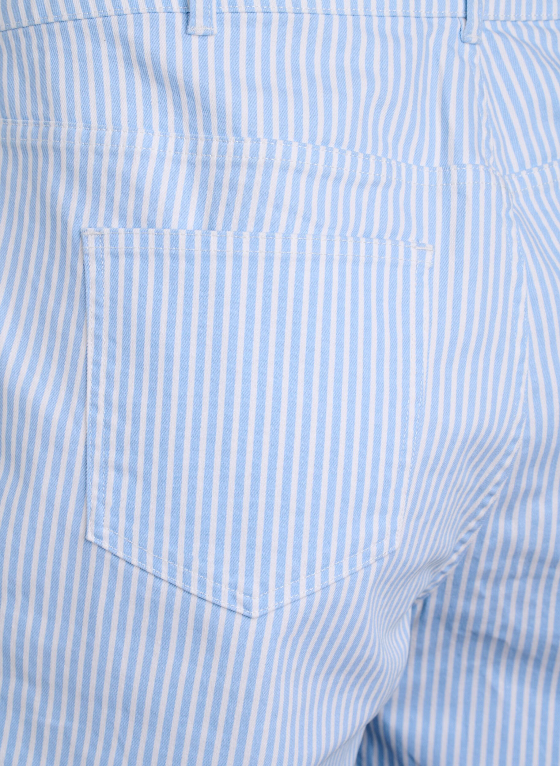 Zizzi Bermudy z wysokim stanem w paski, Niebieskie, Packshot image number 3