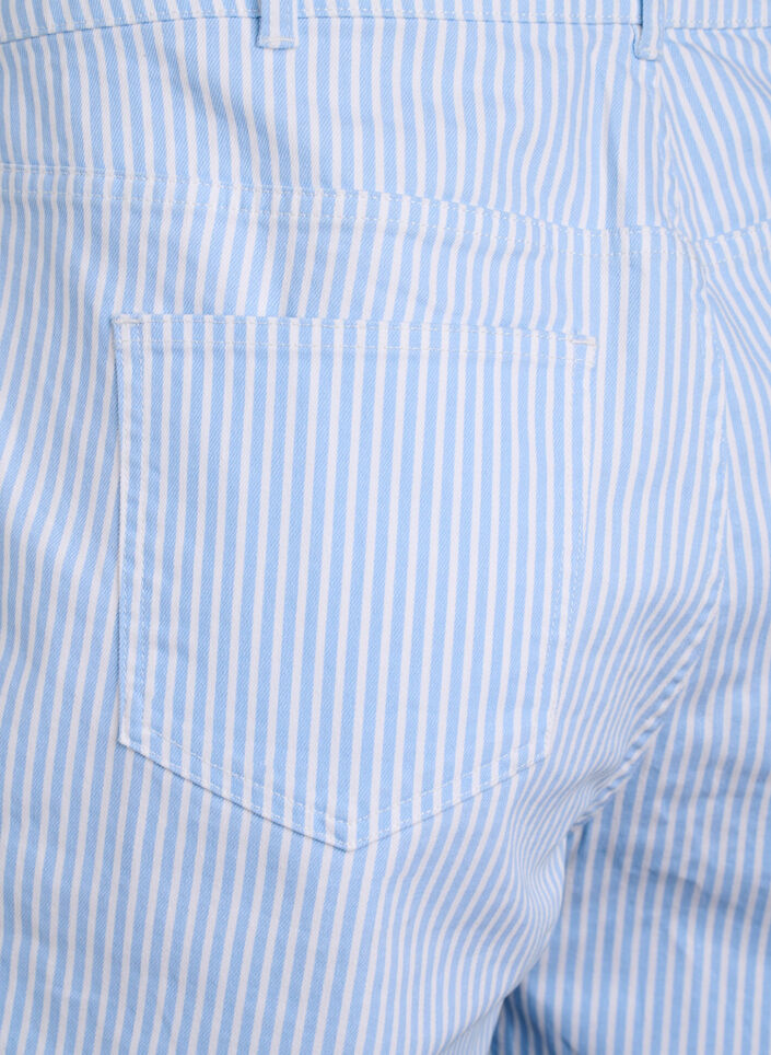 Bermudy z wysokim stanem w paski, Niebieskie, Packshot image number 3