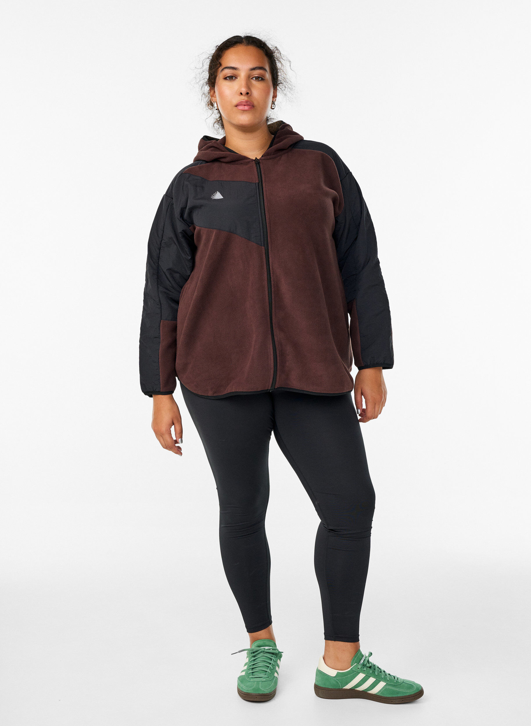 Zizzi Kurtka polarowa z kapturem i kieszeniami, Brązowy, Model image number 1