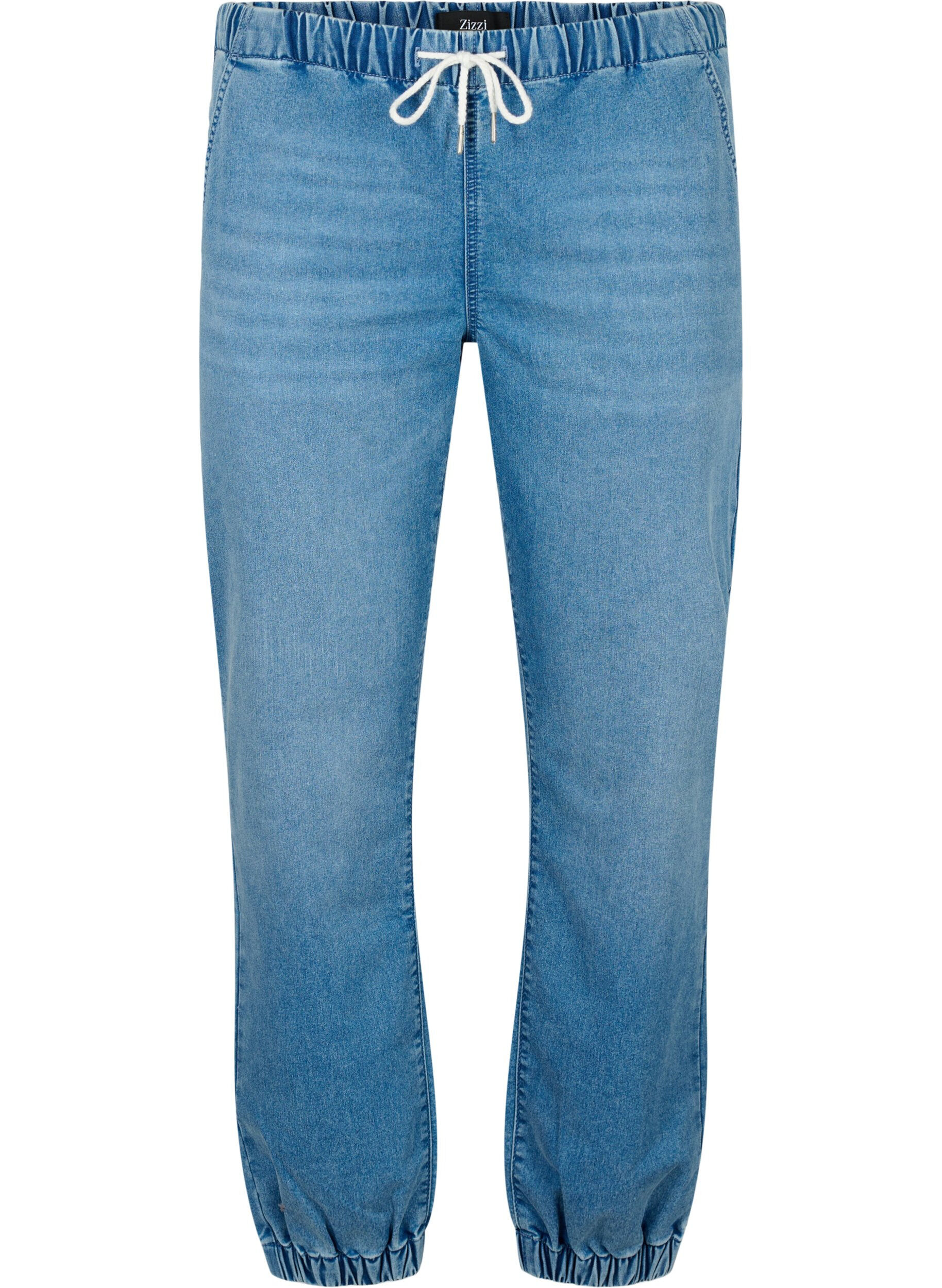Jeansowe joggery z kieszeniami