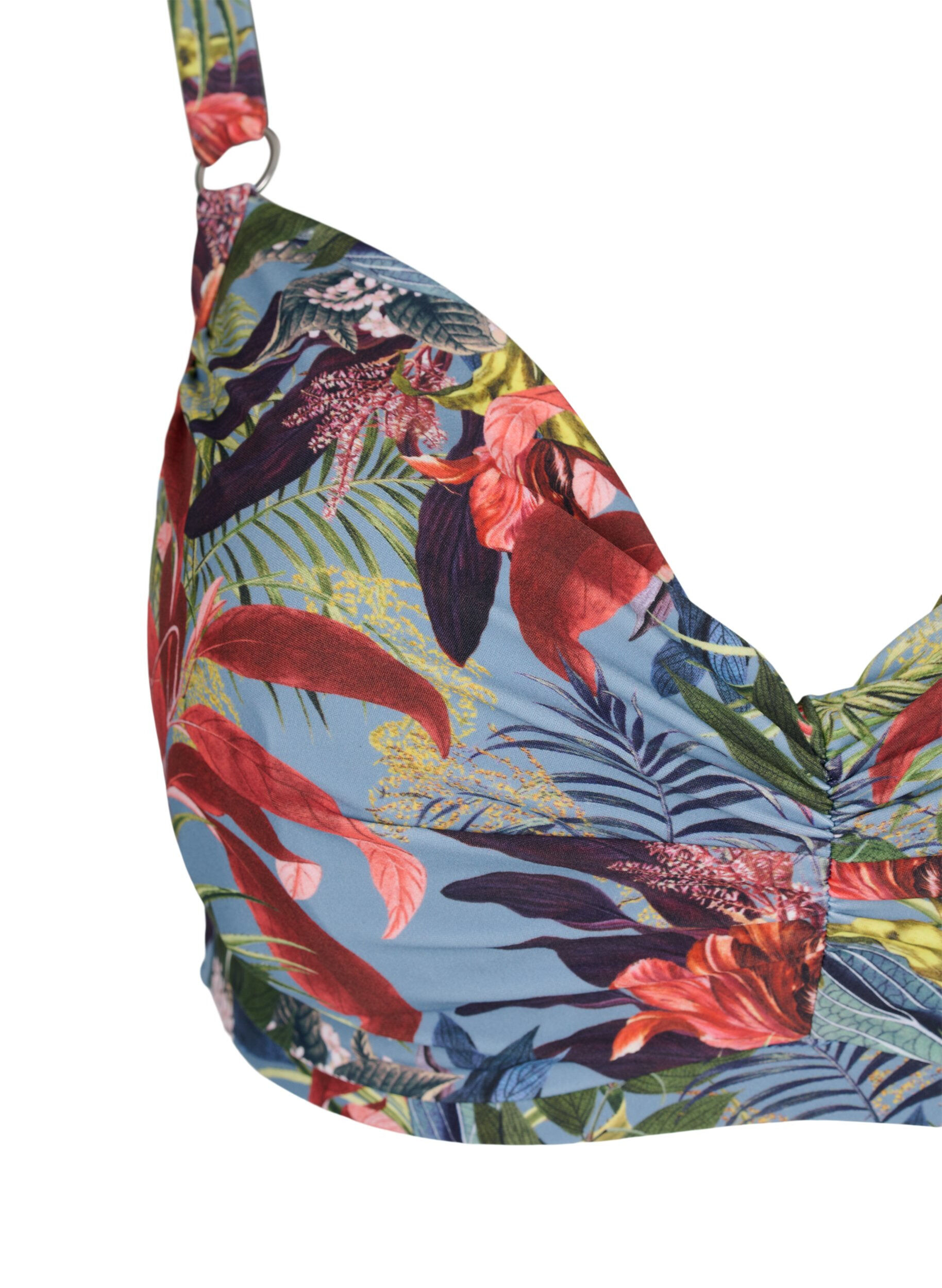 Zizzi Printed bikini top with underwire, Citadel AOP, Packshot image number 2