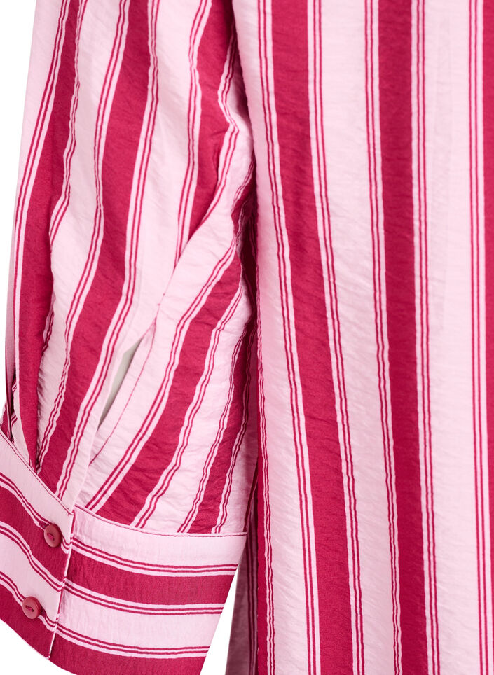 Kr&oacute;tka sukienka z kolnierzykiem i kieszenia na piersi, R&oacute;żowy, Packshot image number 3