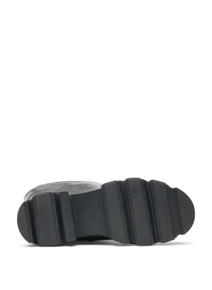 Dlugie buty ze sztucznej sk&oacute;ry ze sztywna podeszwa, Czarne, Packshot image number 4