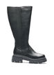 Dlugie buty z zeberkowymi wstawkami, Czarne, Packshot image number 0