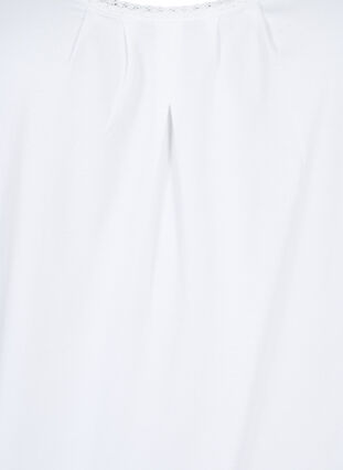 Bawelniany top z okraglym dekoltem i koronkowym wykonczeniem, Bright White, Packshot image number 2