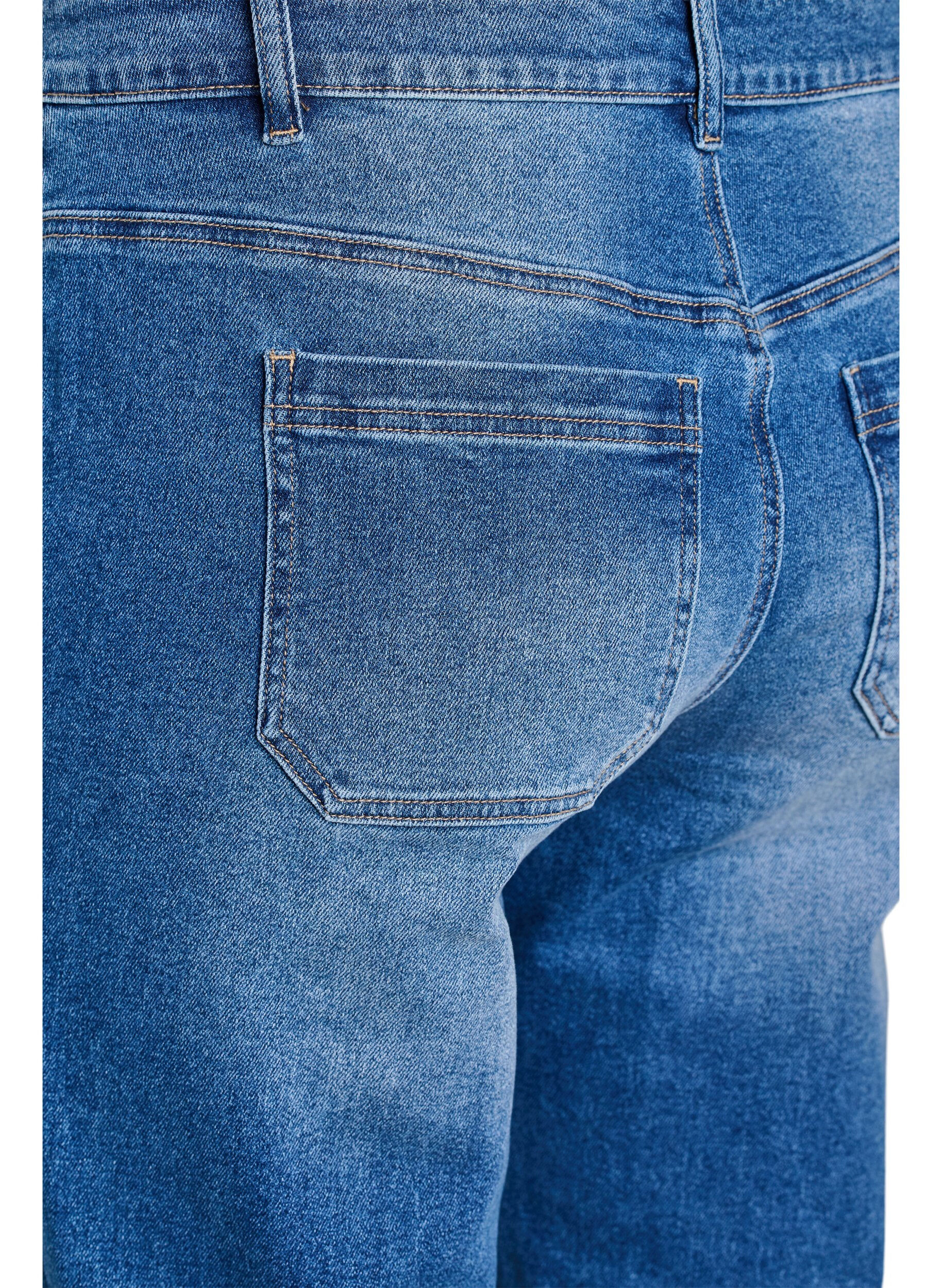 ZizziJeansy z przednimi kieszeniami i prostymi nogawkami, Niebieskie, Packshot image number 3