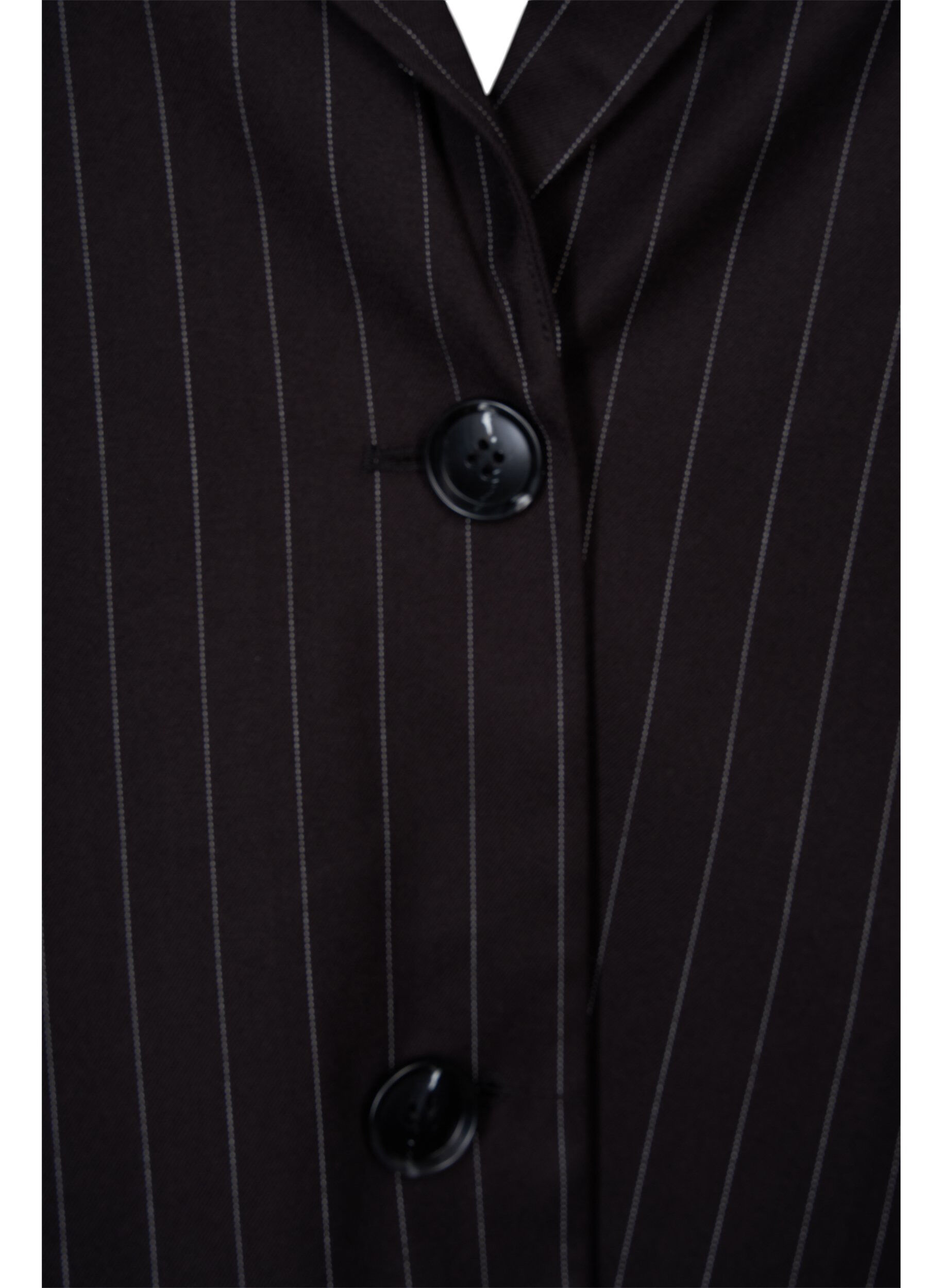 Zizzi Blezer w prazki, Black W. Pinstripe, Packshot image number 2
