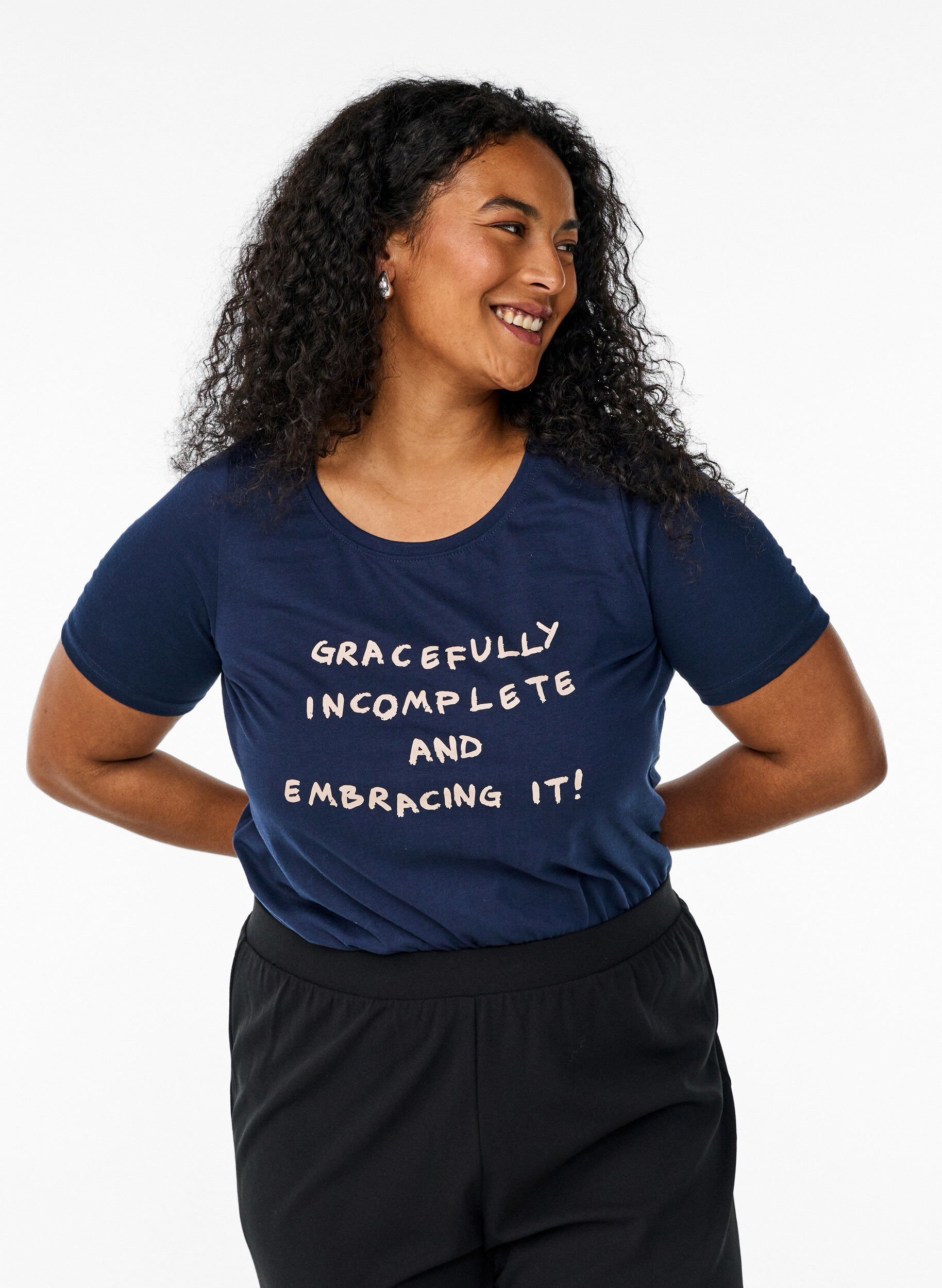 Zizzi FLASH - T-shirt z nadrukiem, Niebieskie, Model image number 0