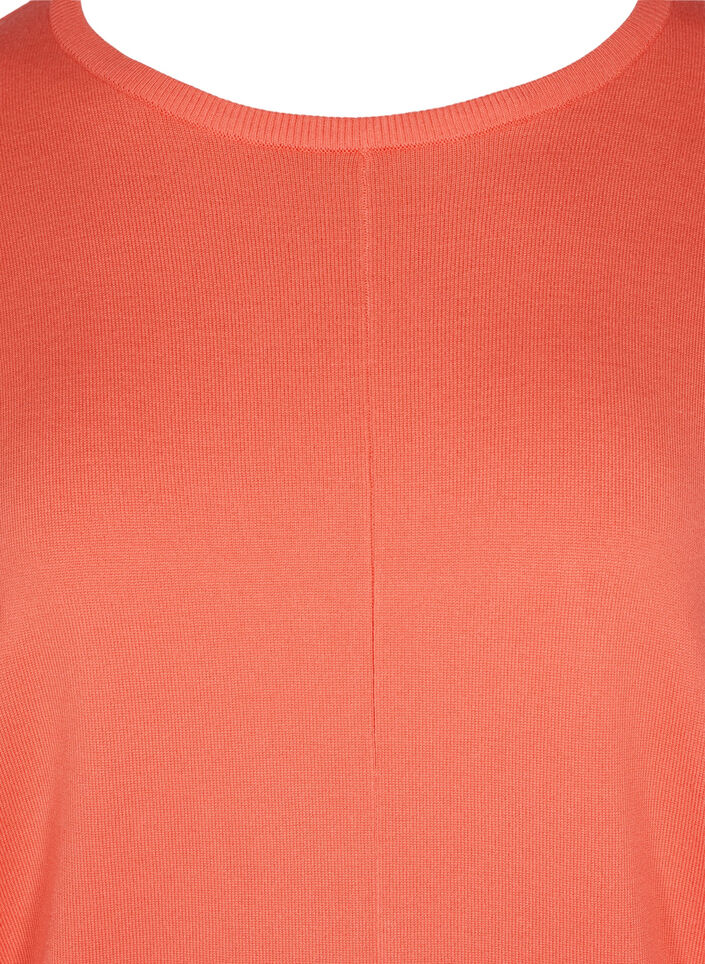 Dzianinowy sweter z&nbsp;okraglym dekoltem, Living Coral, Packshot image number 2