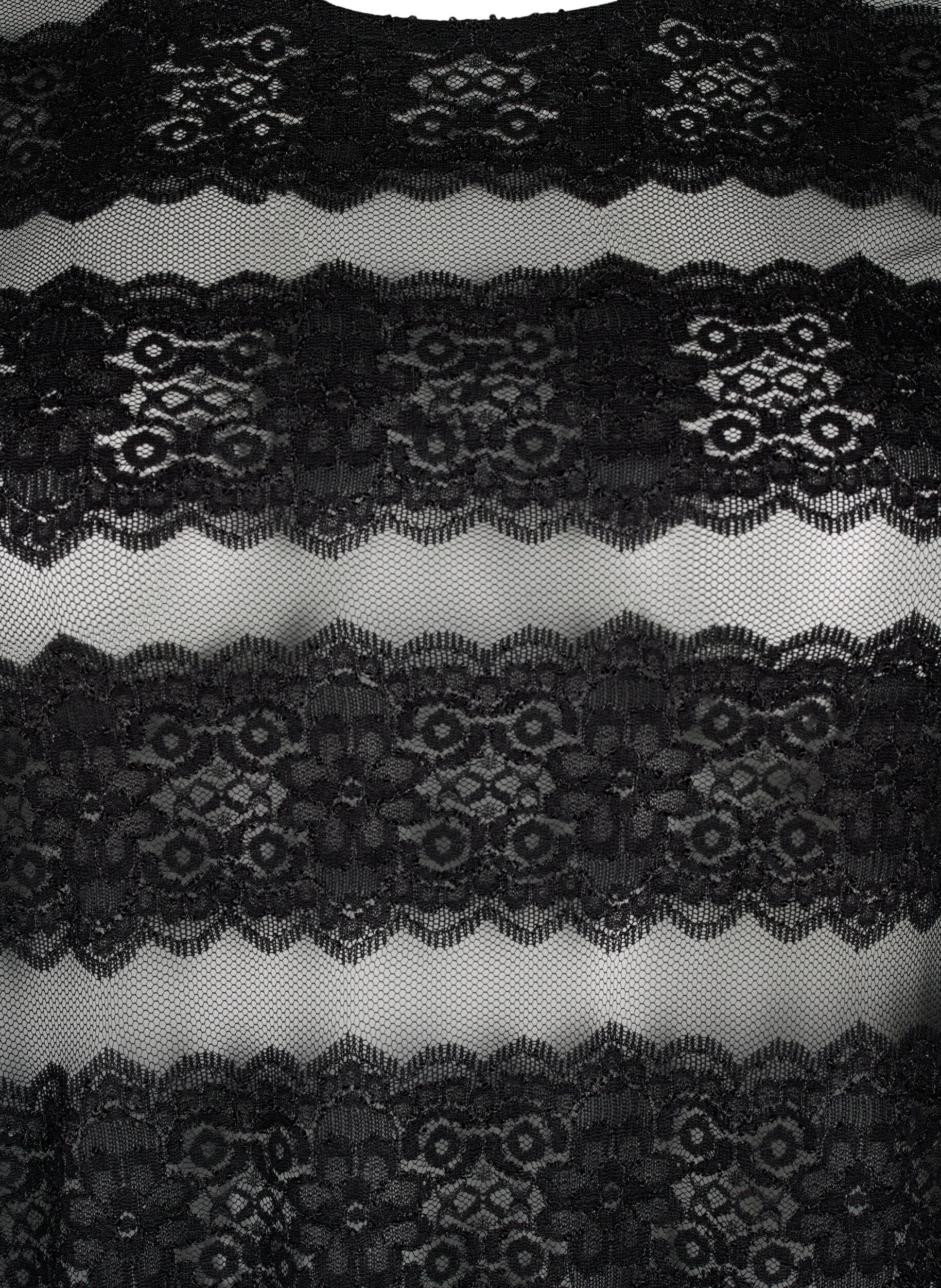 Zizzi Sukienka midi z koronka i przezroczysta siateczka, Black, Packshot image number 2