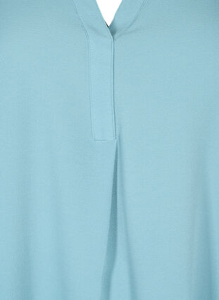 Bluzka z krótkim rekawem i dekoltem w serek, Smoke Blue, Packshot image number 2